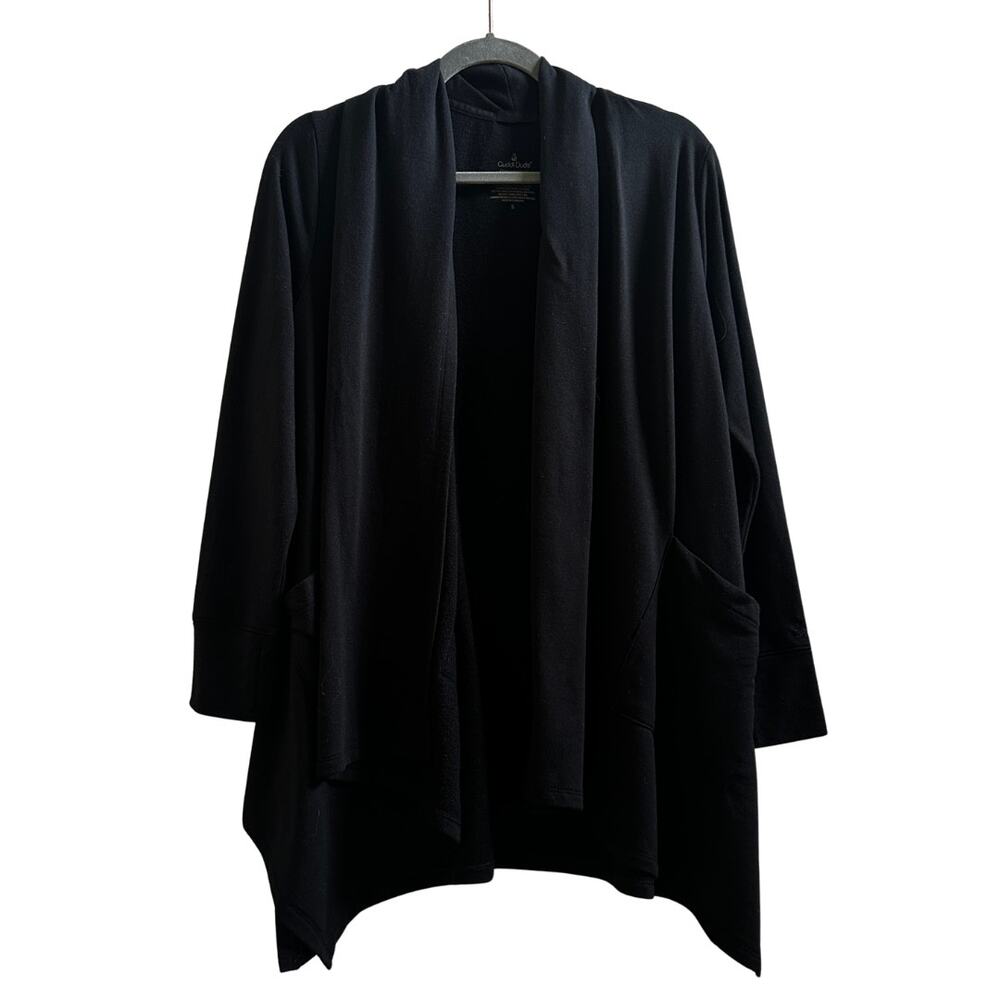 Cuddl Duds Black Open Front Soft Cardigan Small